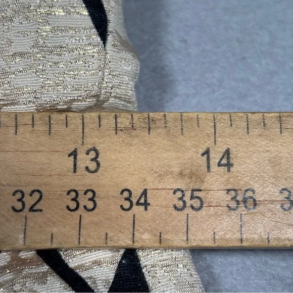 Anthropologie Girls from Savoy Dashed Gilt Brocade Dress Women’s 6 Metallic Gold - Picture 3 of 12